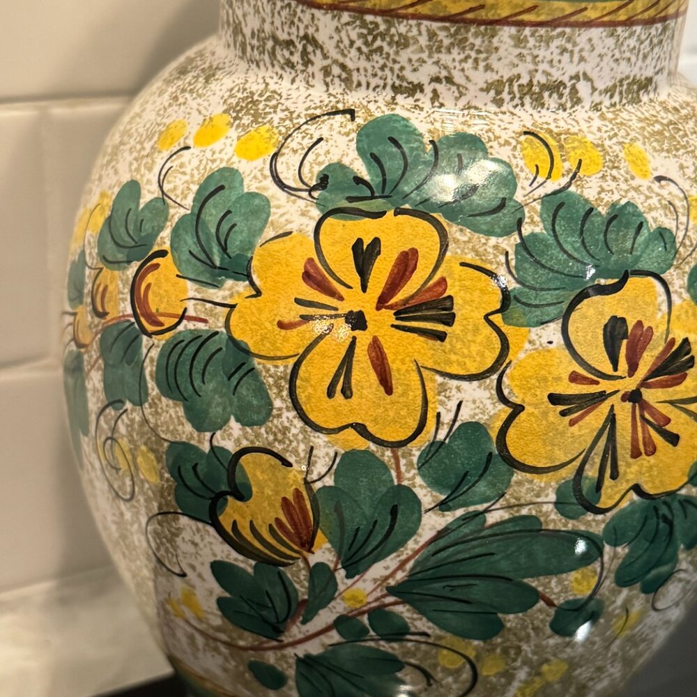 WERTARBEIT HERSTELLUNG VERTRIEB Pottery vase Large Pitcher Flowers Green 214/25 - Picture 9 of 16